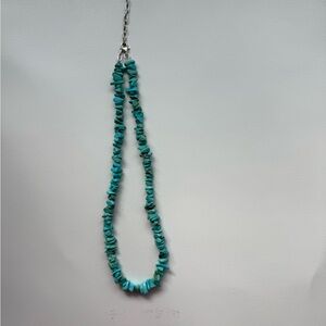 Peyote Bird Designs Sterling Silver and Turquoise Chip Necklace, Signed, 925